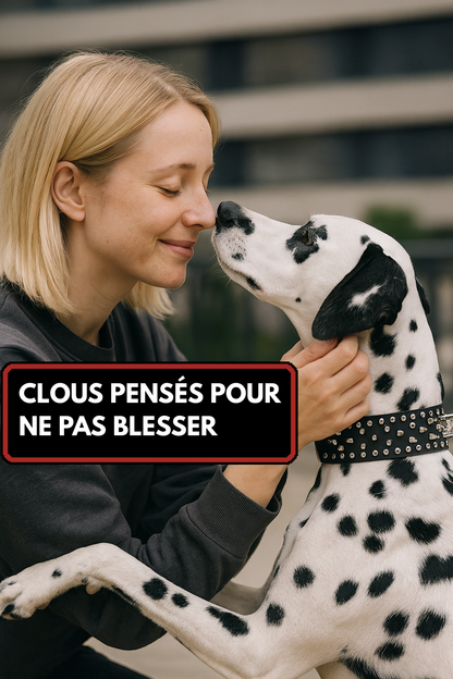 Collier clouté CUIR 100% - Protection Premium